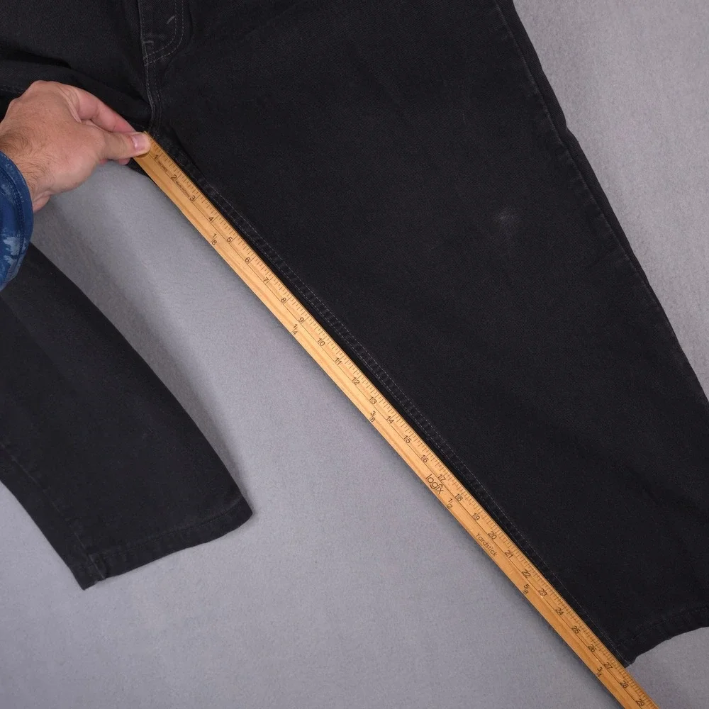 Levis 550 Jeans Relaxed Fit Black 36x32 Cotton Tapered Leg Vintage 90s Style
